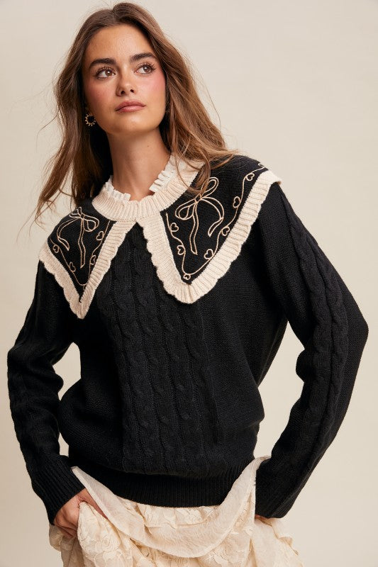 The Etta Embroidered Knit Sweater