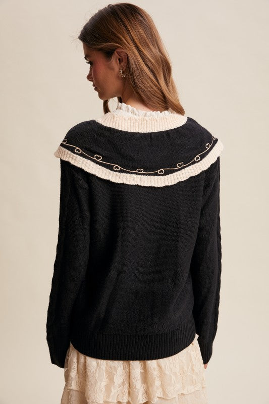 The Etta Embroidered Knit Sweater