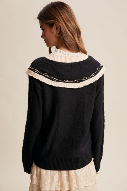 The Etta Embroidered Knit Sweater