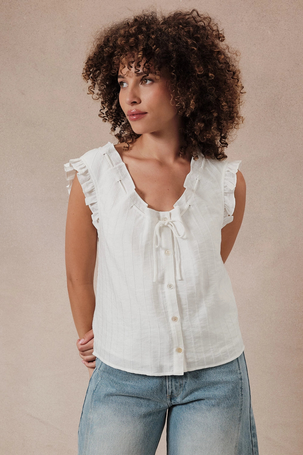 The Marella Ruffle Blouse in White