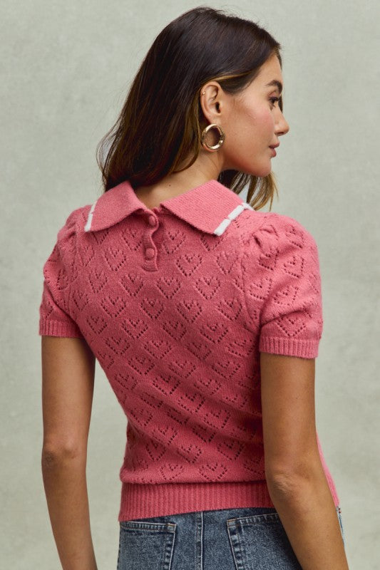 The Margot Collared Knit in Blush
