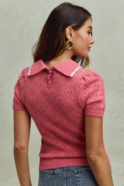 The Margot Collared Knit in Blush