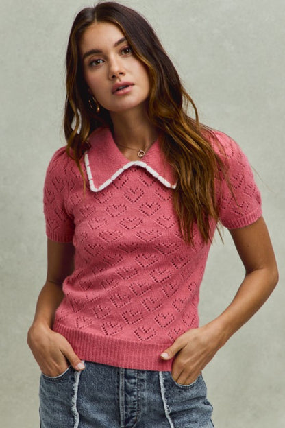 The Margot Collared Knit in Blush