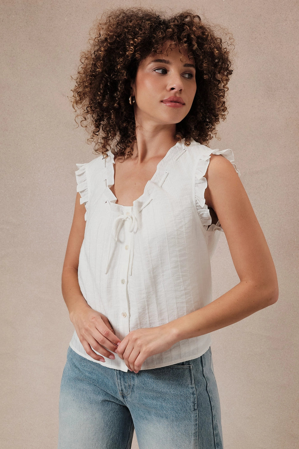 The Marella Ruffle Blouse in White