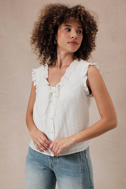 The Marella Ruffle Blouse in White