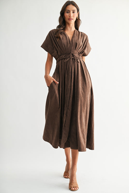 The Vesper Dress in Brown