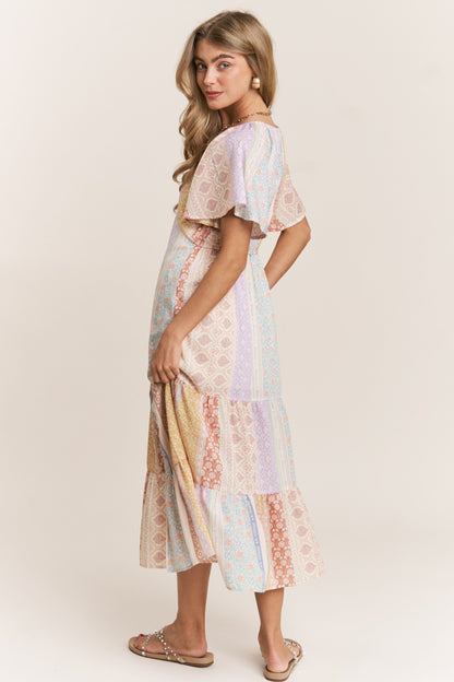 The Candace Pastel Patchwork Dress