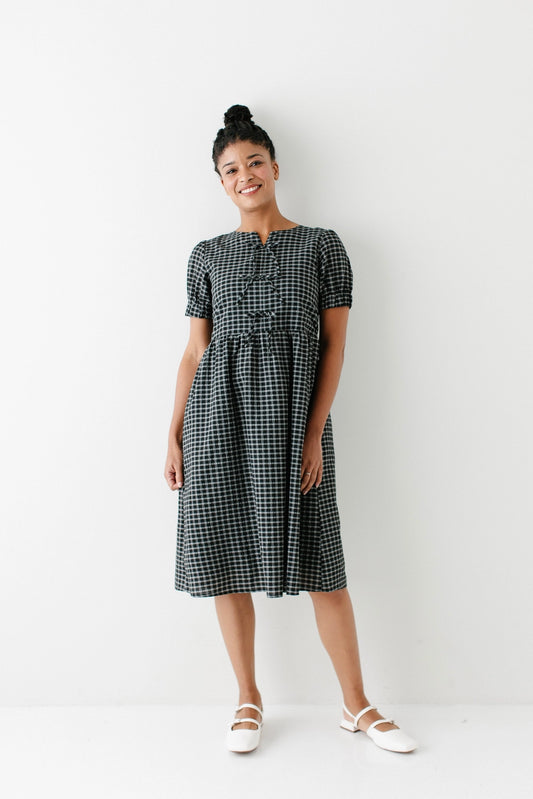The Darby Dress in Black Plaid
