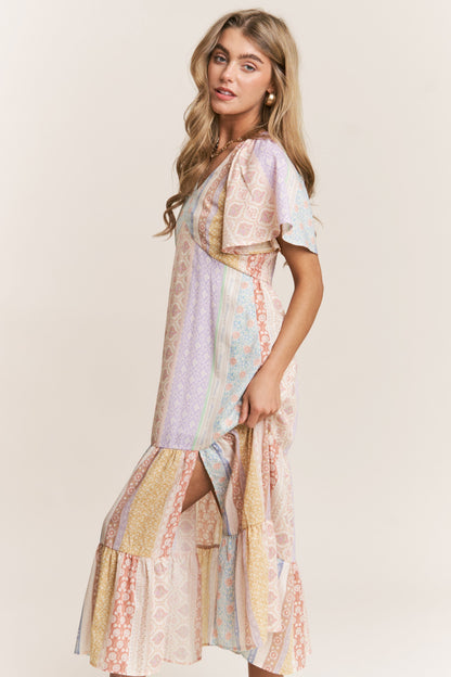 The Candace Pastel Patchwork Dress