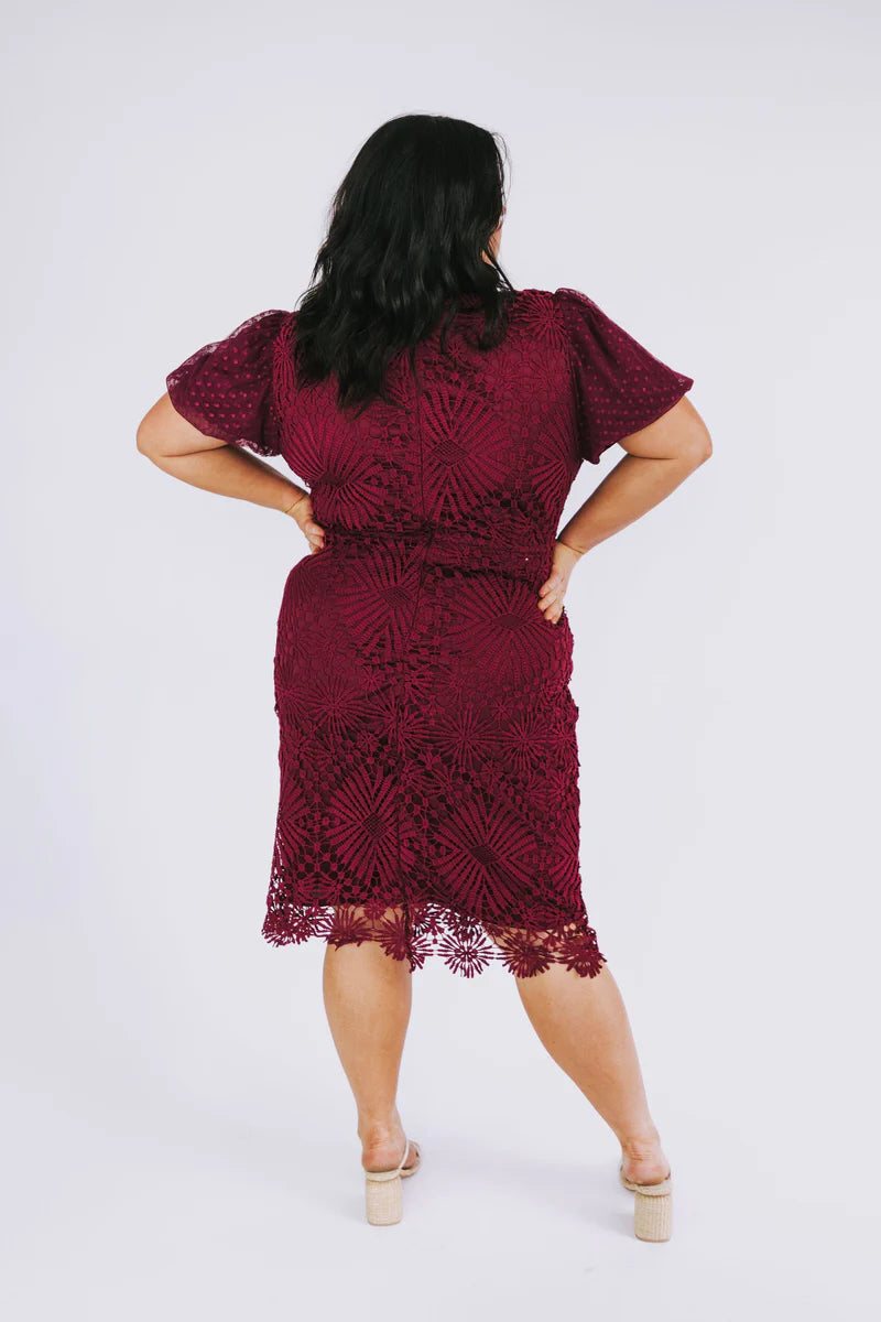 The Daphne Dress in Berry Red