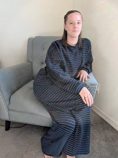 The Rue Fleece Top in Navy