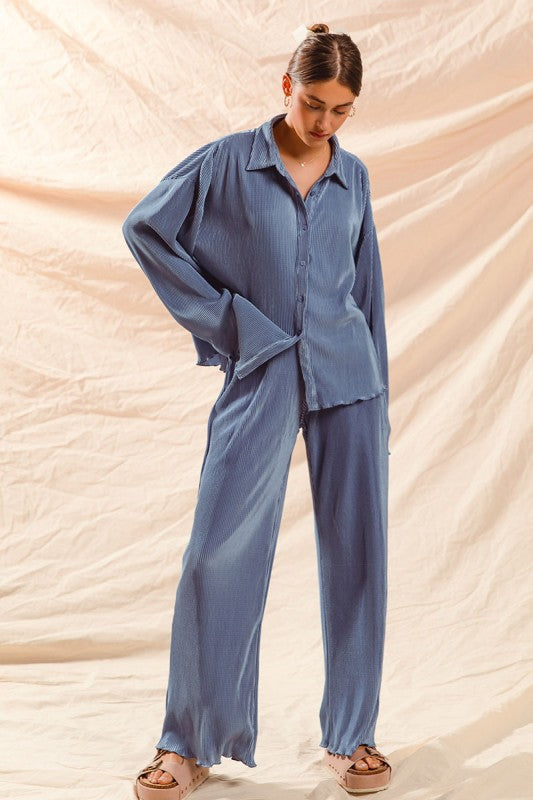 The Haven Pleated Everyday Set in Denim