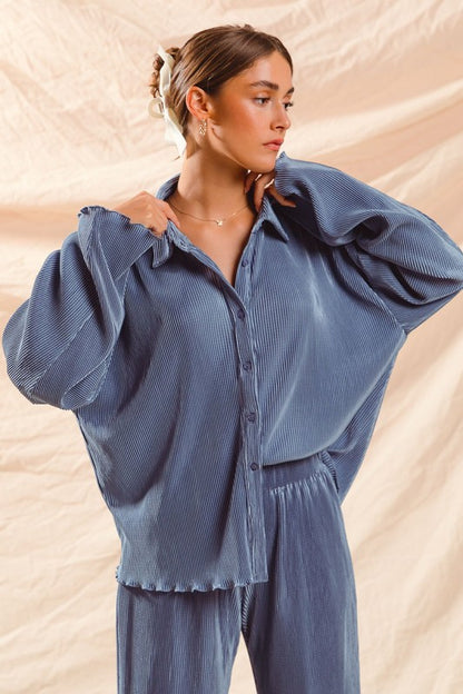 The Haven Pleated Everyday Set in Denim