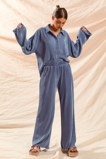 The Haven Pleated Everyday Set in Denim