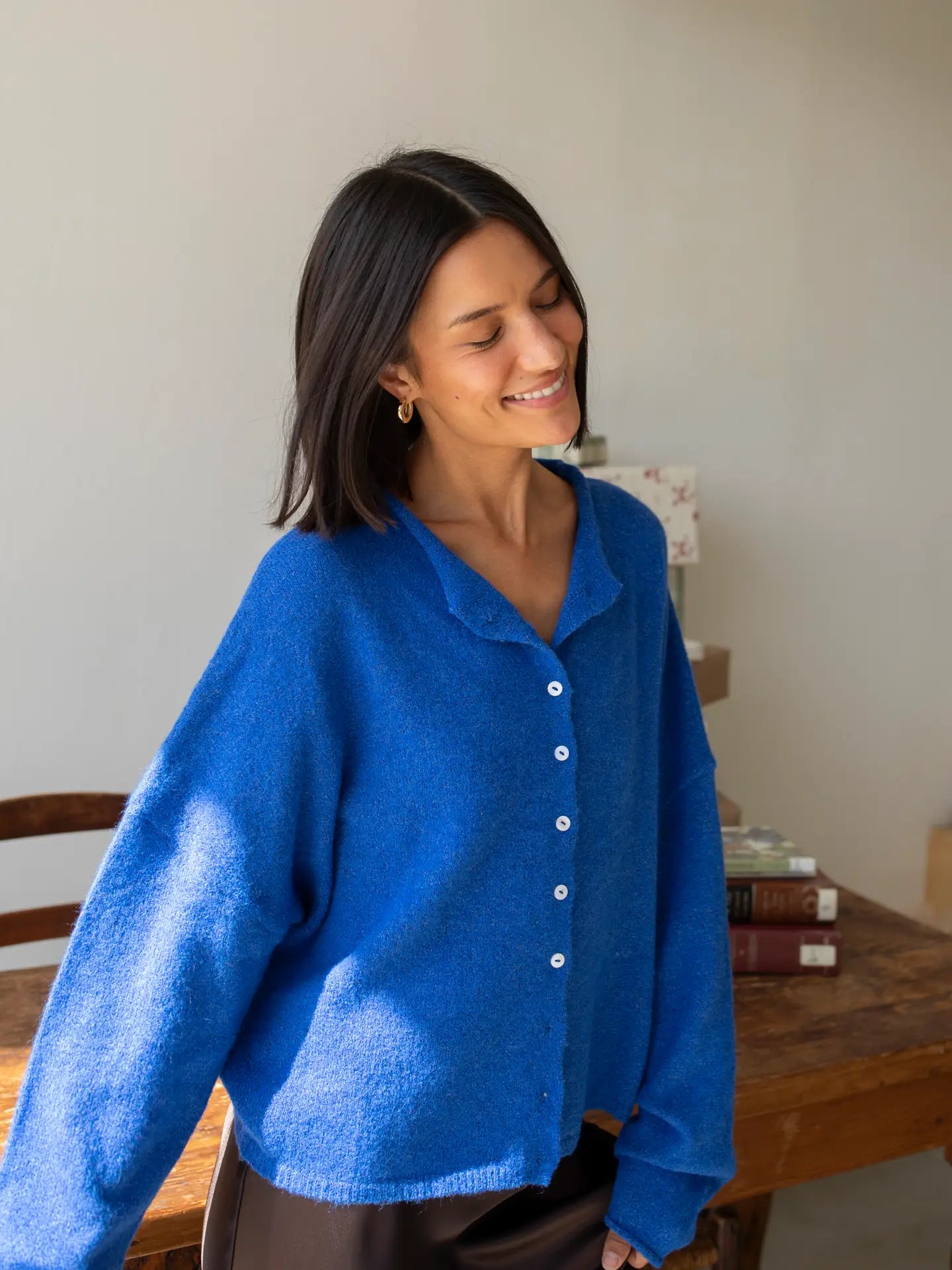 The Rudy Button-Down Cardigan in Colbolt