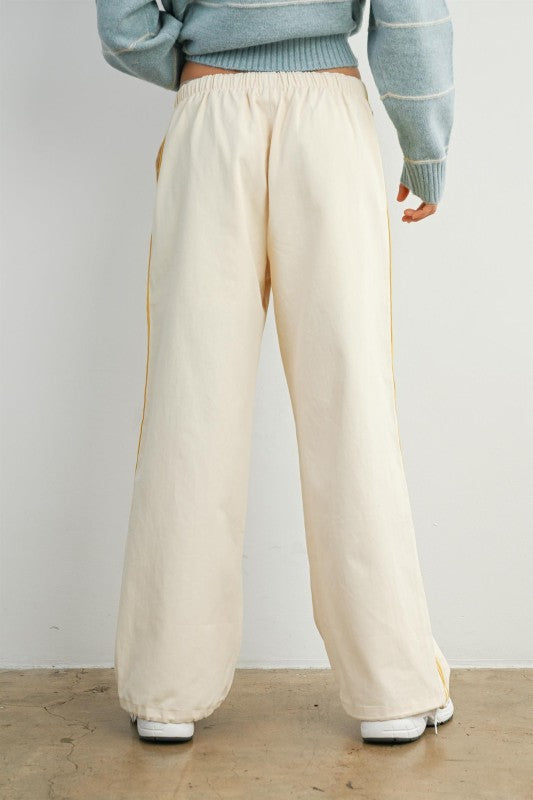 The Corin Drawstring Pant in Yellow Stripe