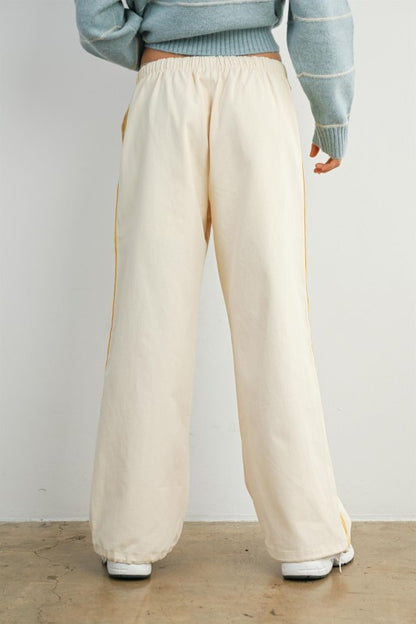 The Corin Drawstring Pant in Yellow Stripe