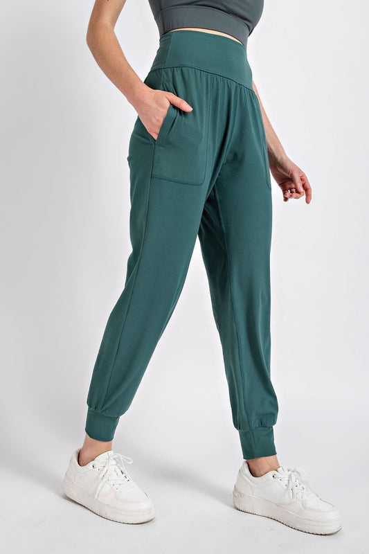 The Rae Buttery Soft Joggers in Everglade Green