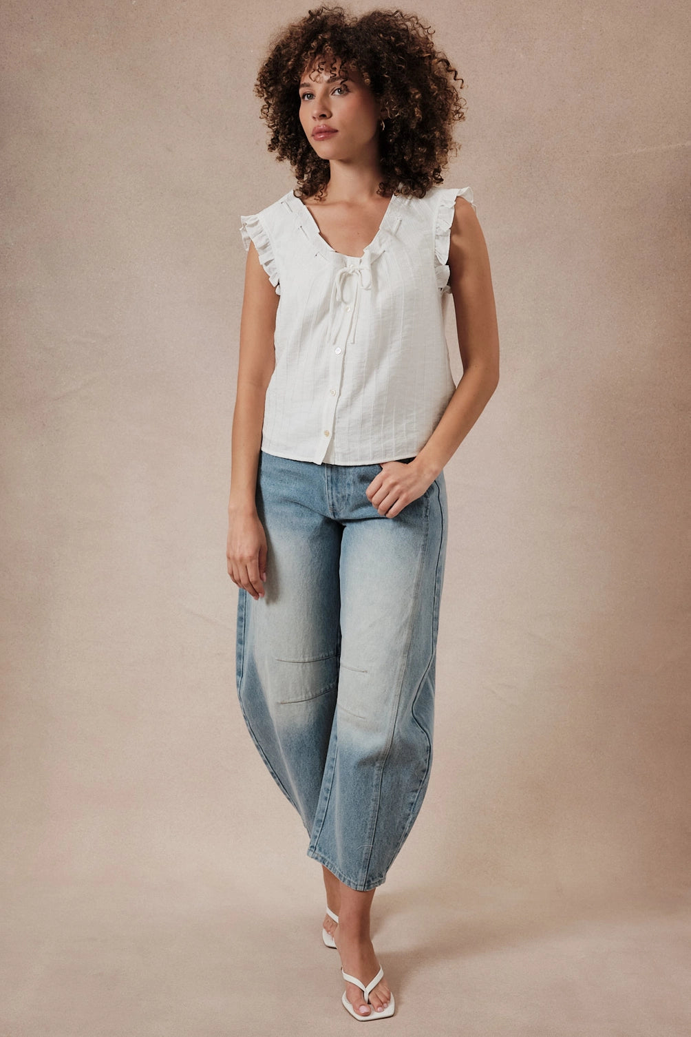 The Marella Ruffle Blouse in White