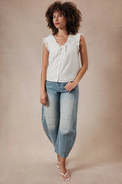 The Marella Ruffle Blouse in White