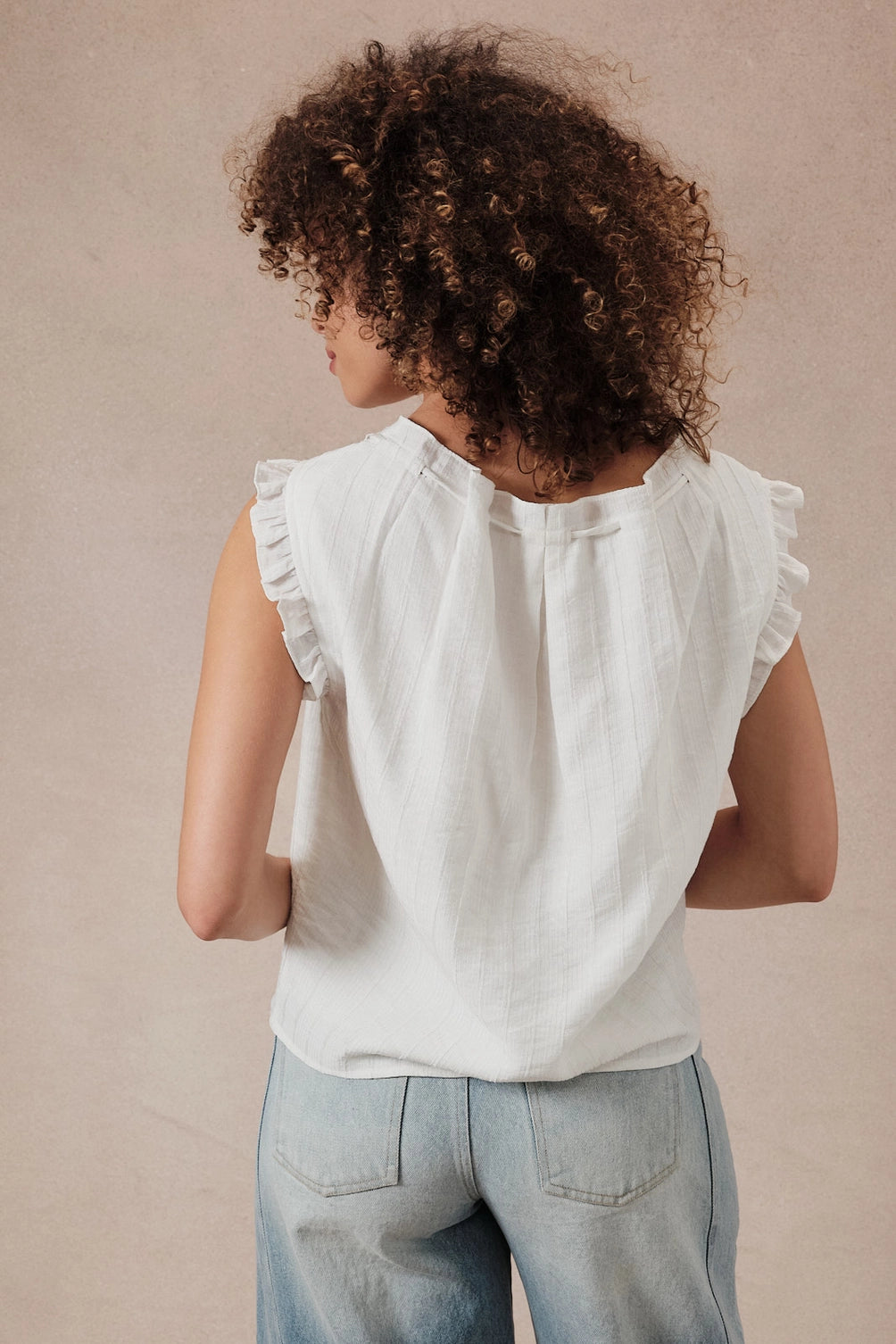 The Marella Ruffle Blouse in White