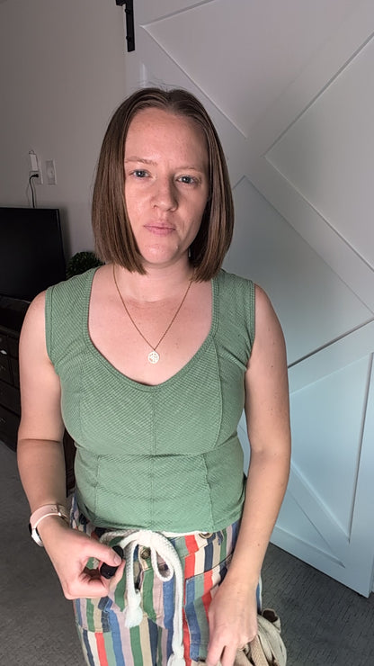The Ardene Ribbed Knit Tank in Taupe