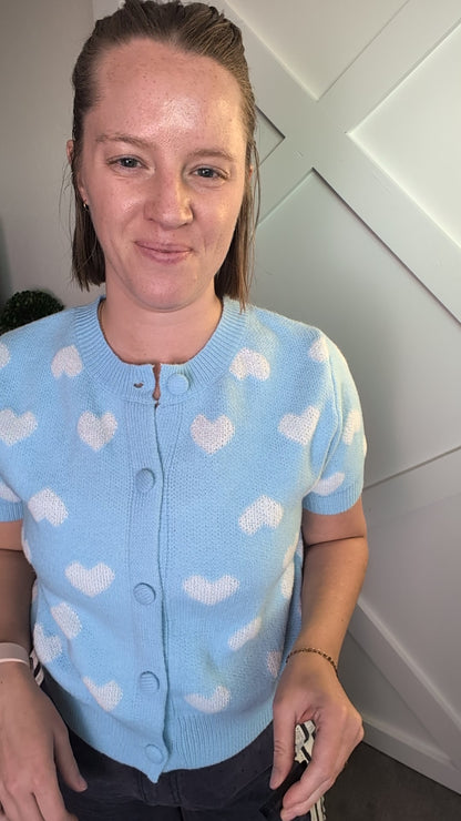 The Sweetheart Cardigan in Sky Blue