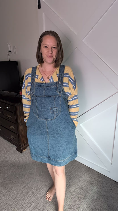 The Mercer Washed Denim Overall Dress
