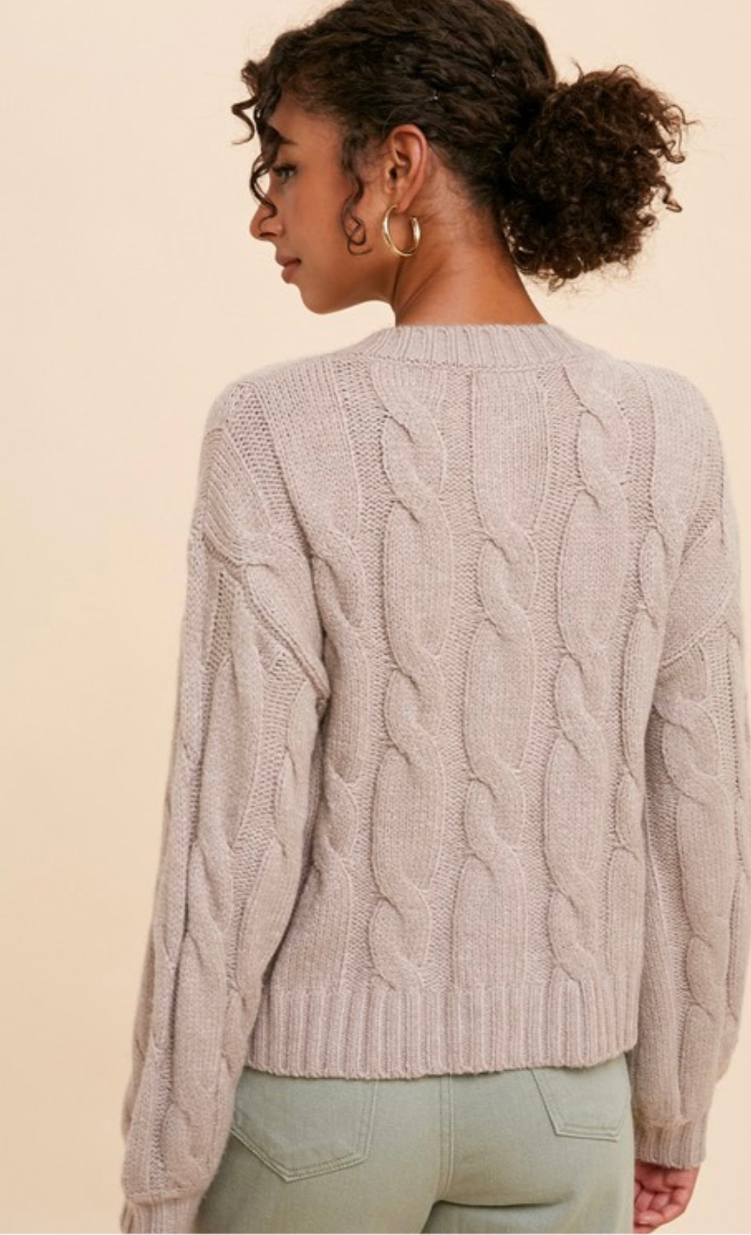 The Matilda Floral Sweater in Taupe