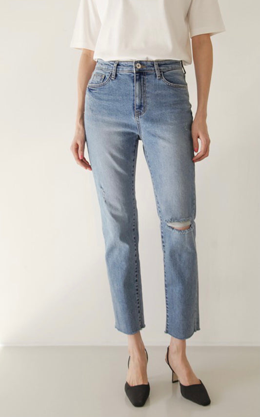 The Carlisle Jeans with distressing