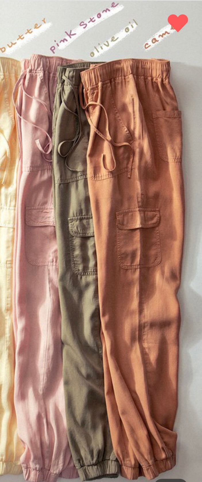 The Tenney Jogger Pants in Camel and Pink Stone