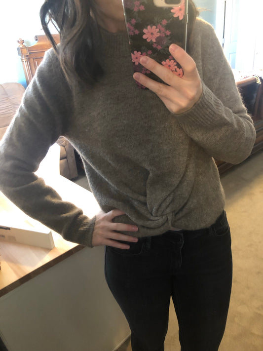 The Liz Cropped Sweater in Tan