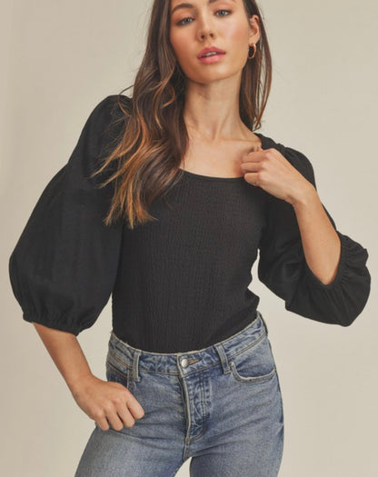 The Lucy Puff Sleeve Top in 3 Colors