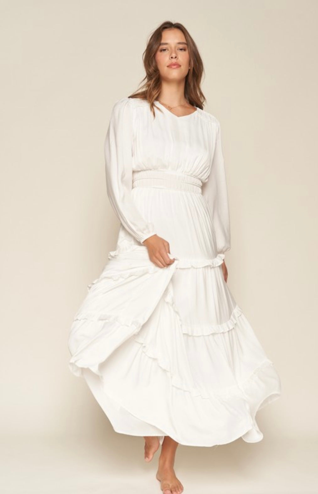 The Genevieve White Maxi Dress