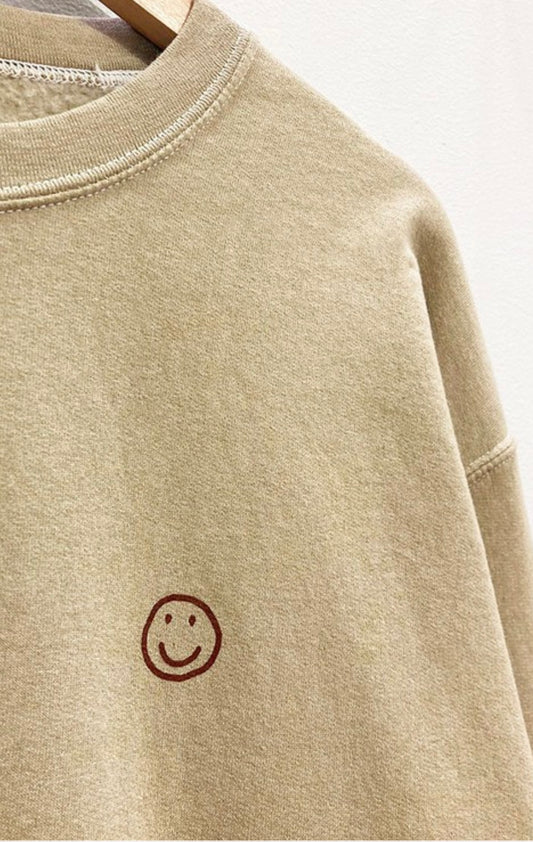 The Allie Smile Pullover in Tan