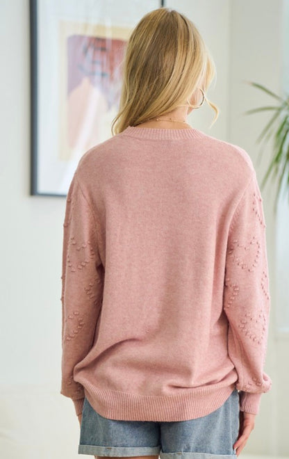 Sweet Hearts Textured Sweater