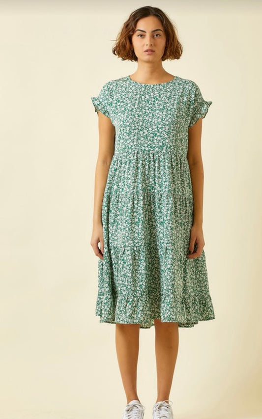 The Martha Green Floral Dress