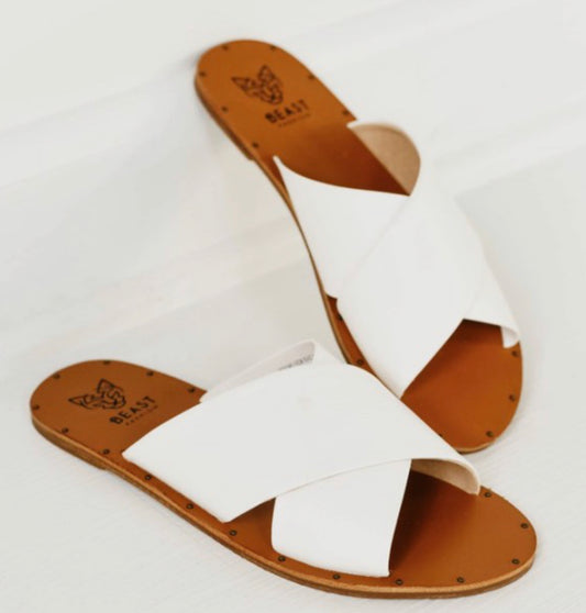 The Indy Sandals in White
