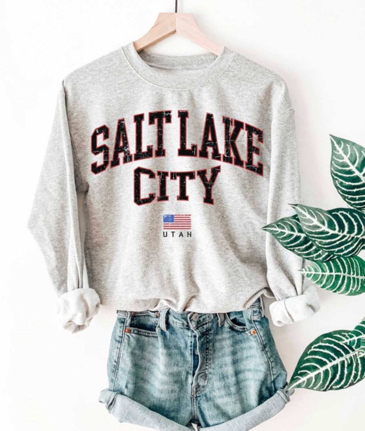 Salt Lake Sweatshirt in Gray and Navy