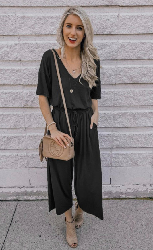 The Julianna Jumpsuit in Black and Green
