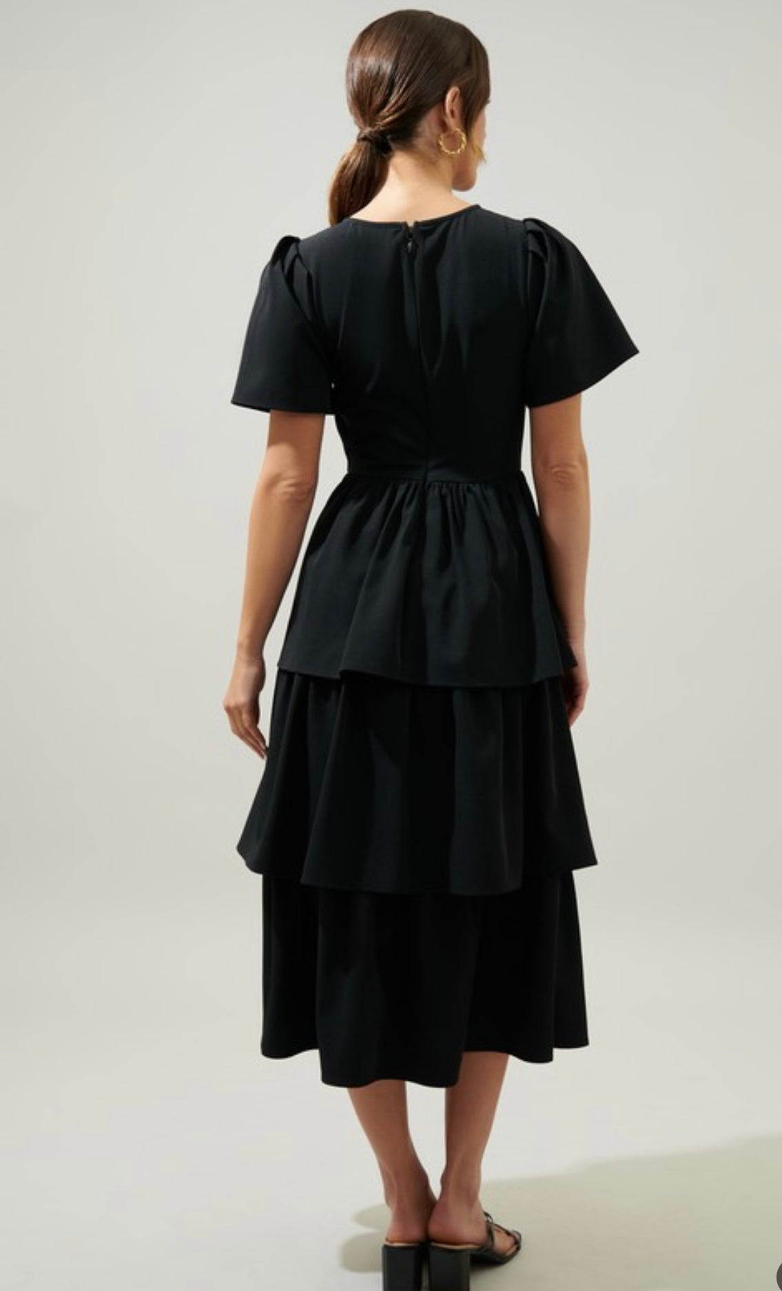 The Vincent Tiered Black Dress