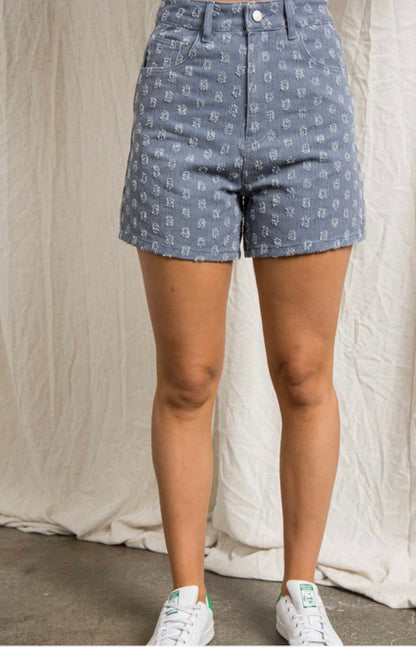 The Cody Denim Textured Shorts