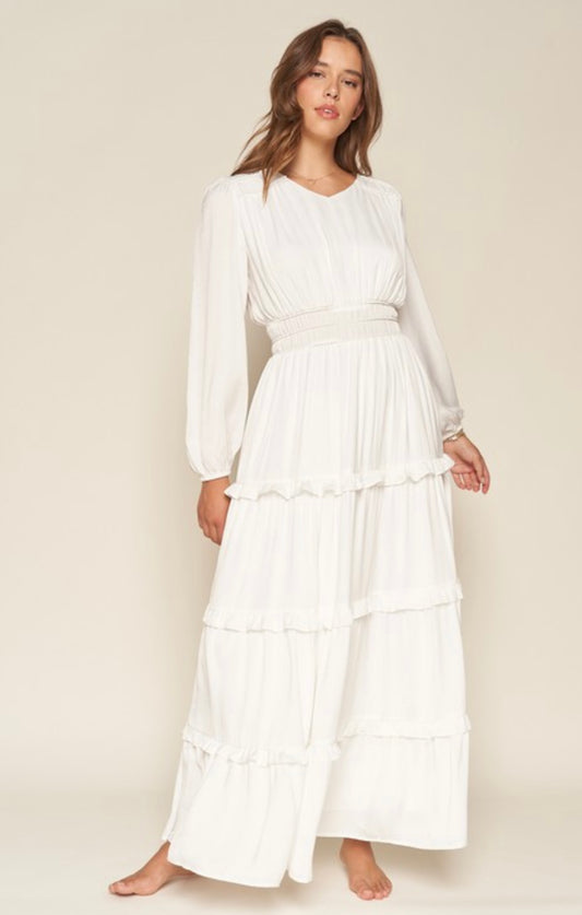 The Genevieve White Maxi Dress