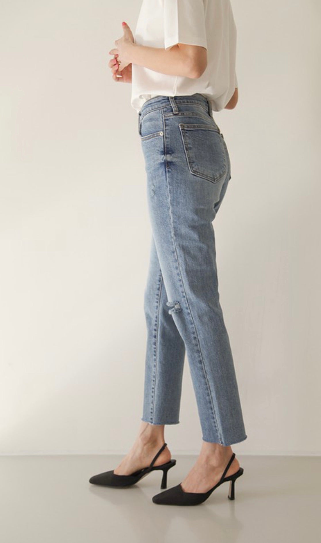 The Carlisle Jeans with distressing
