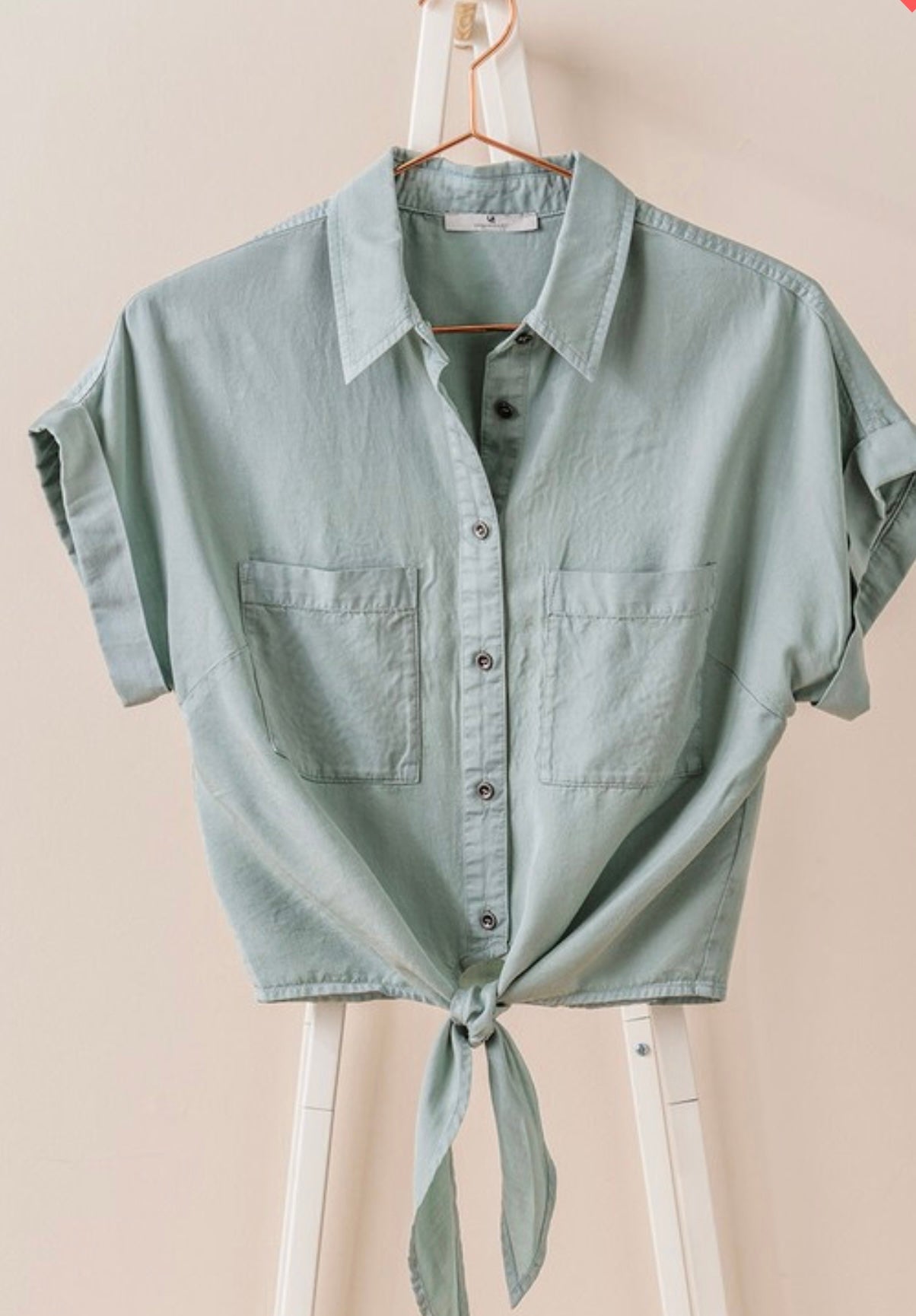 The Taft Tencel Button Down Top